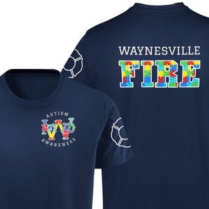 Customized Fire Department Autism Awareness Unisex T Shirts