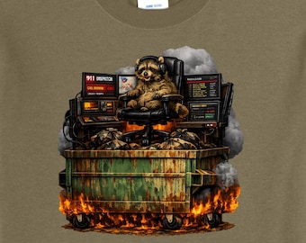 911 Dispatcher Dumpster Fire Chaos Coordinator Raccoon T Shirt