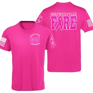 Pink Ribbon Fire Department Breast Cancer Awareness Unisex Uniform T Shirts