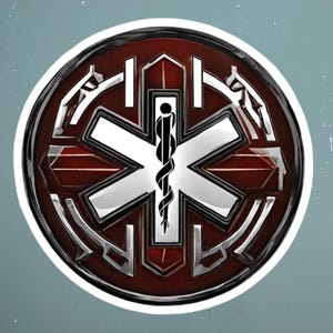 Star of Life Paramedic Sticker Abstract Abstract Design For Emergency Medical Staff, EMT, Nurses and Doctors Indoor Use