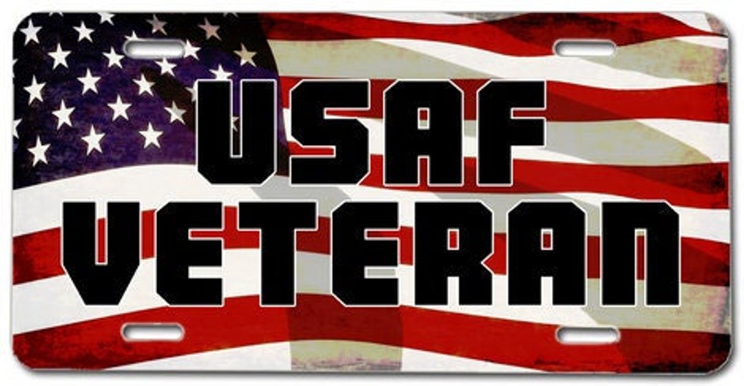 US Military Veteran License Plates Army, Air Force, Navy, Marines