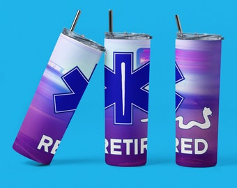 Retired Paramedic Tumbler: 20 oz Stainless Steel Insulated Cup