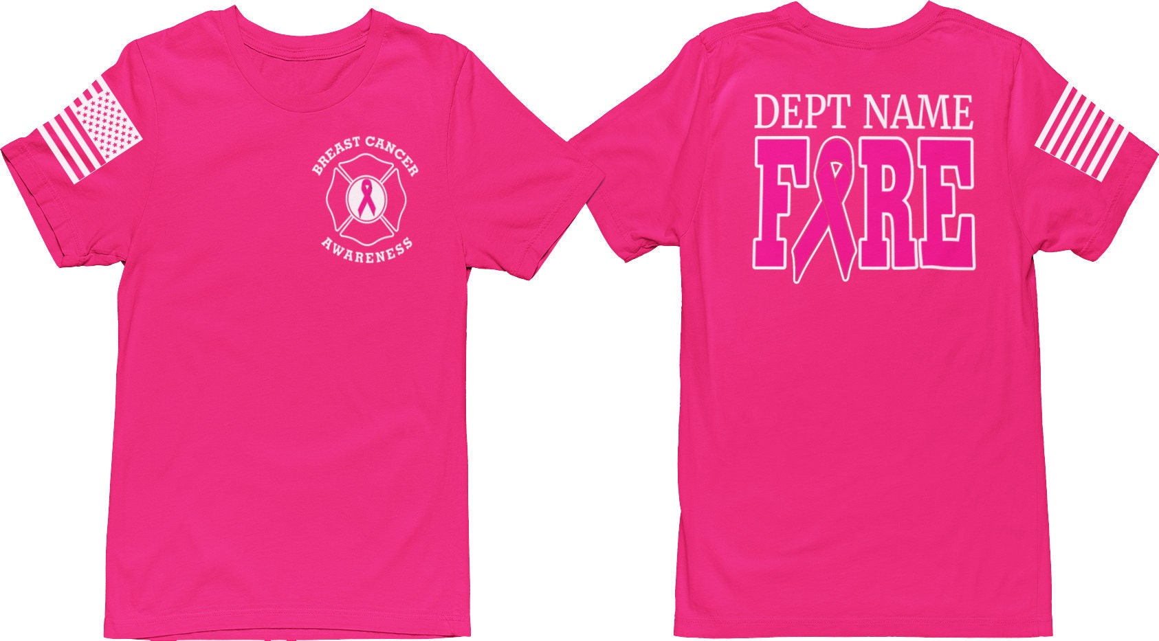 Pink Ribbon Fire Department Breast Cancer Awareness Unisex Uniform