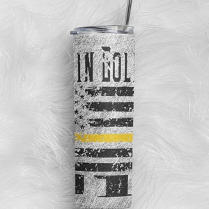 911 Dispatcher Thin Gold line Flag Stainless Steel 20 oz Tumbler