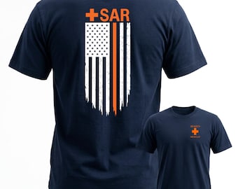 SAR Search and Rescue Team Flag Unisex T Shirt Short Sleeve or Long Sleeve