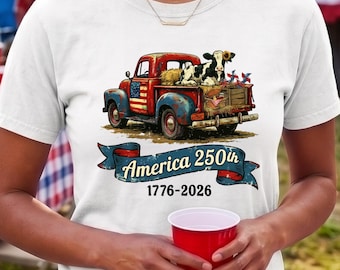 America 250th Anniversary Country Core Cow T Shirt Southern Charm Comfort Colors