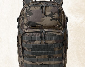 CornerStone® Large Tactical Backpack Custom Embroidered Logo Or Badge w/ Laptop Compartment Camo Black or Coyote Brown