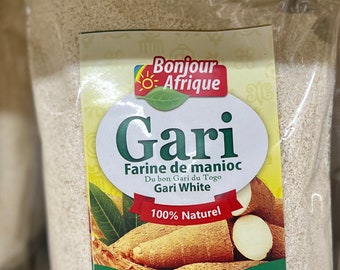 Gari 1 kg, tolle Qualität, Togo Gari, 2,2 Pfund, afrikanisches weißes Maniokmehl für Eba