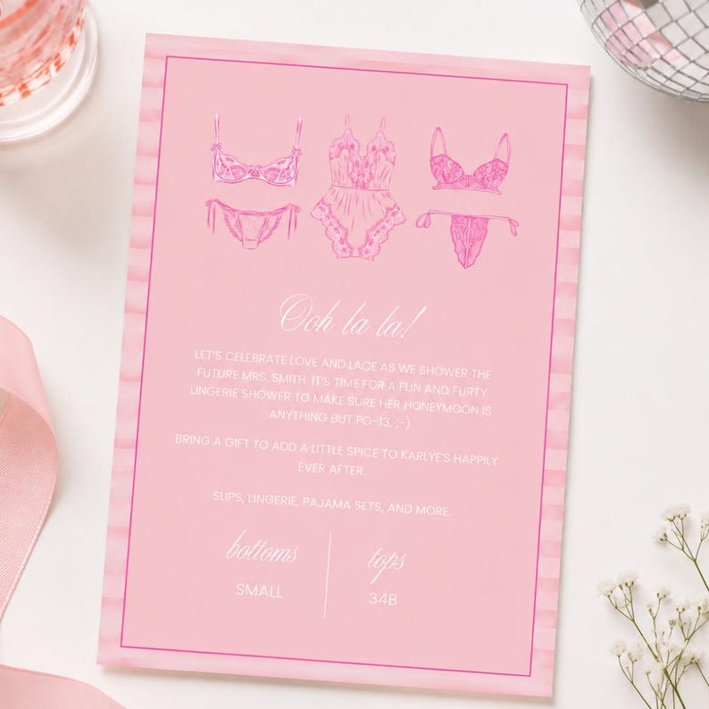 Margs & Matrimony Lingerie Shower Invite, Margarita Bridal Party ...