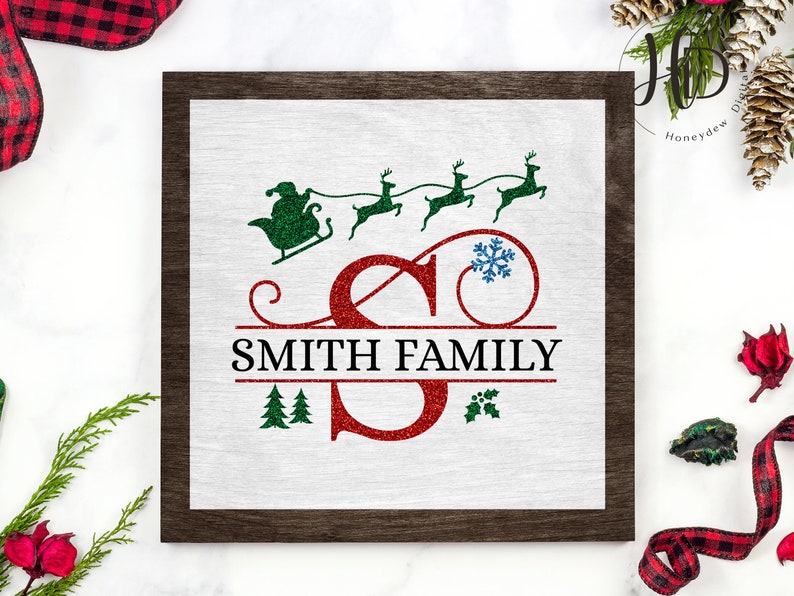 Santa Split Svg Christmas Monogram SVG Bundle, Cut Files for Cricut & Silhouette, Santa ...