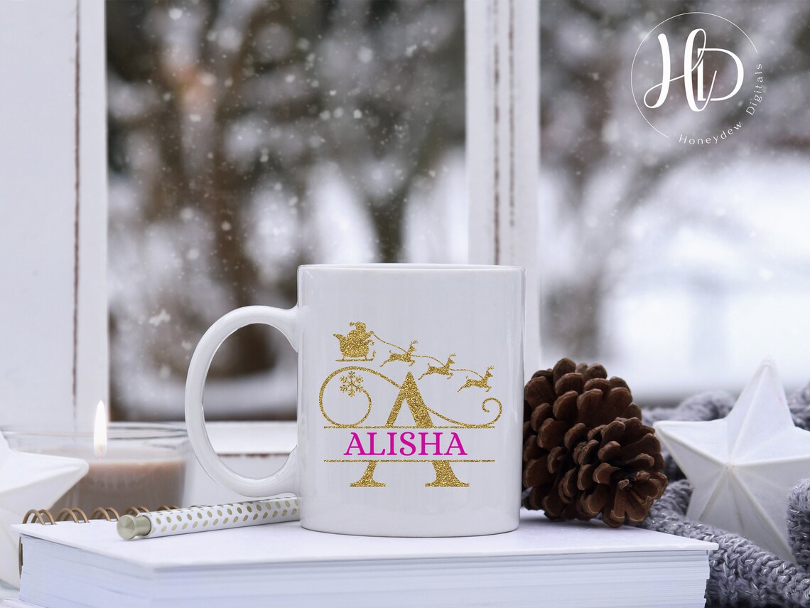 Santa Split Svg Christmas Monogram SVG Bundle, Cut Files for Cricut & Silhouette, Santa ...