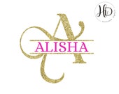 Elegant Split Monogram SVG Bundle, Cut File for Cricut & Silhouette, Fancy Alphabet Letters, Sublimation Design, Digital Download