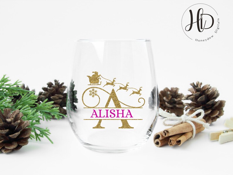 Santa Split Svg Christmas Monogram SVG Bundle, Cut Files for Cricut & Silhouette, Santa ...