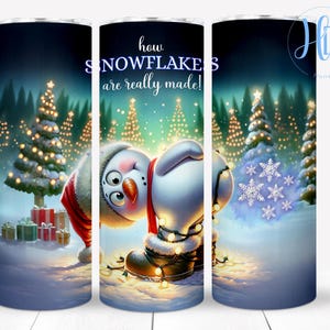 雪の結晶の本当の作り方を描いた面白い20オンス スキニー タンブラー ラップ、面白いクリスマス スノーマン昇華デザイン、デジタル ダウンロード