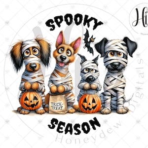 Spooky Season Halloween Dog Sublimation Design, Digital PNG Download for Projects & Apparel, Pet Lover's Holiday Clipart