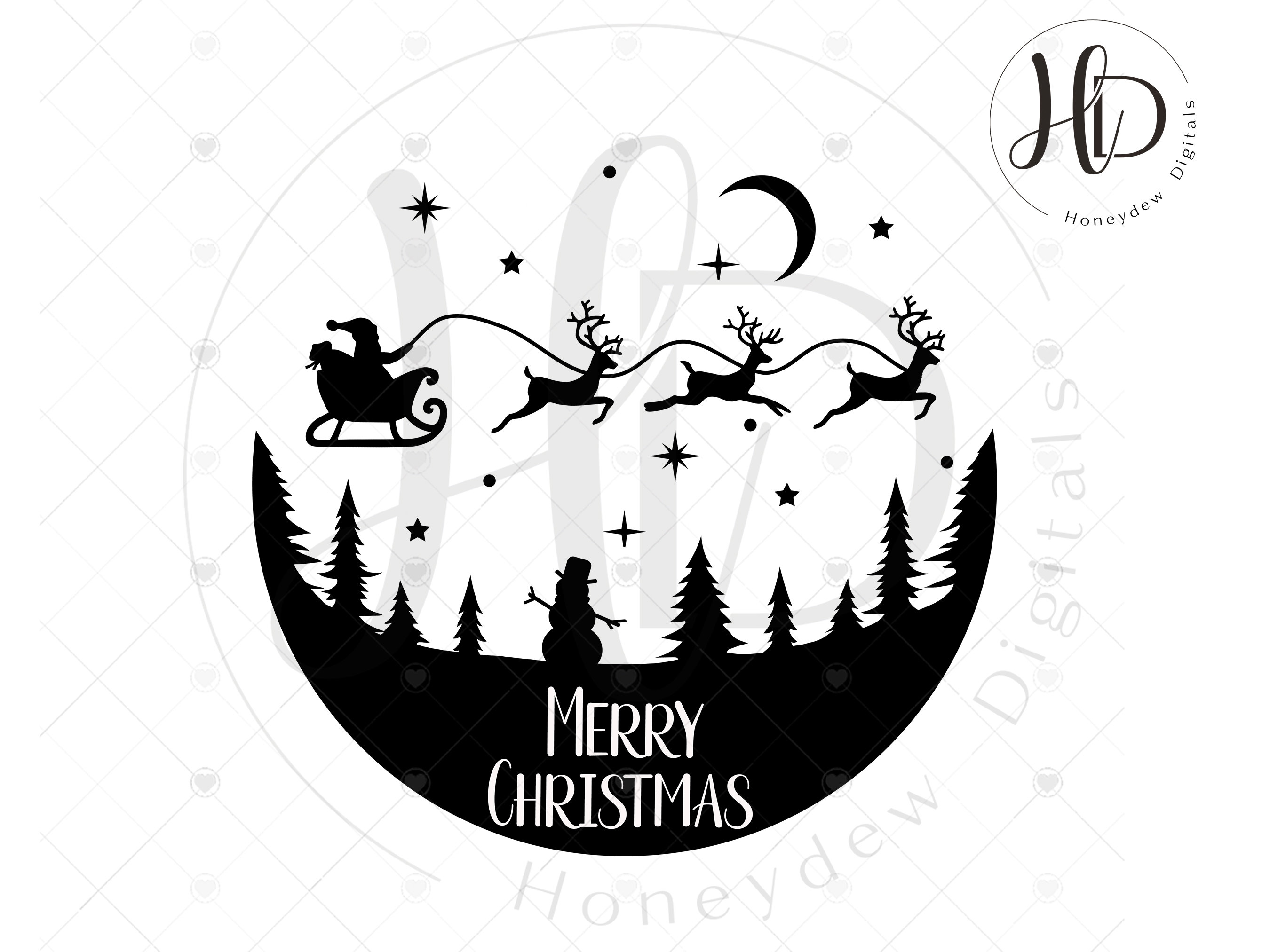 Christmas Scene SVG, Santa Svg, Merry Christmas SVG File for Cricut ...