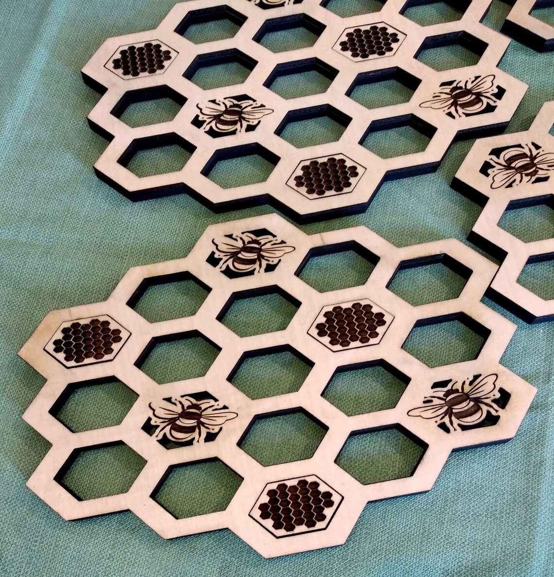 Placemat Countertop Table Protector Wood Bees Etsy