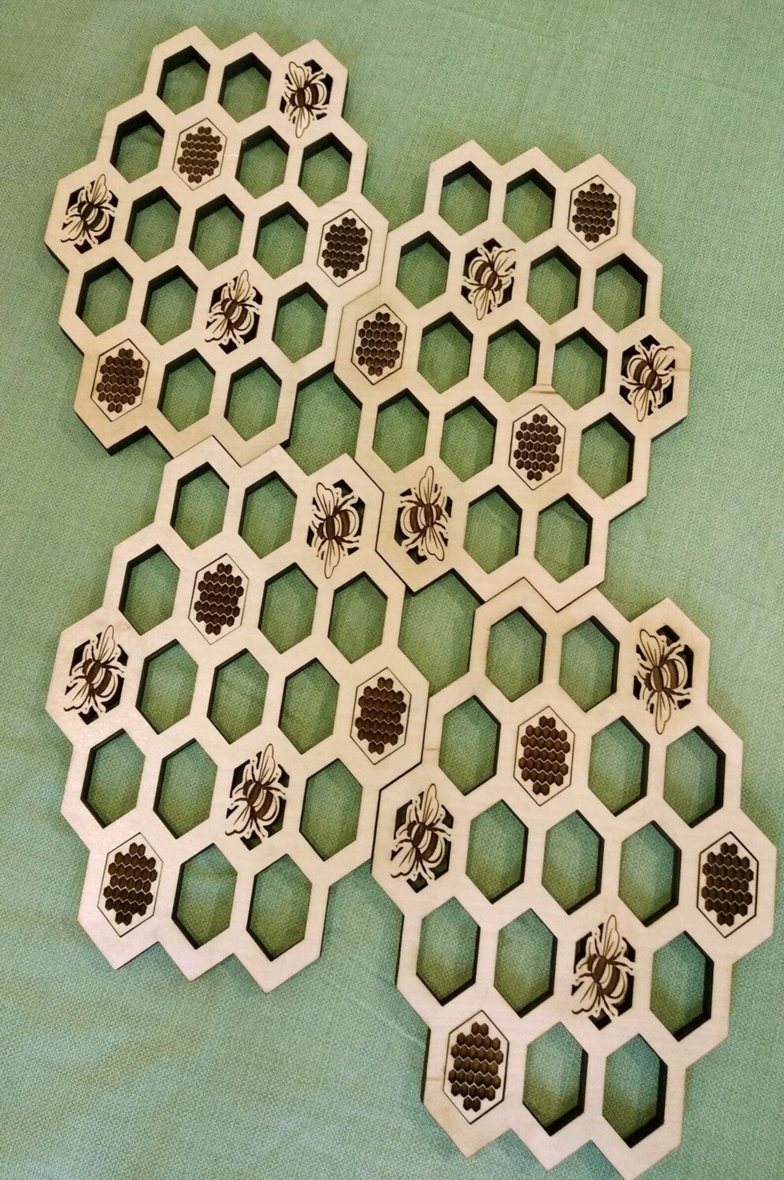 Placemat Countertop Table Protector Wood Bees Etsy