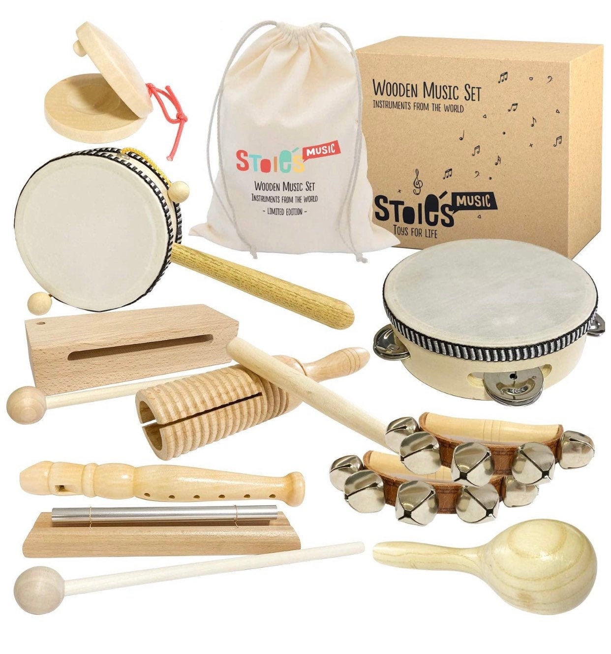 Wooden Music Set for Toddlers and Kids Eco Friendly Musical Etsy