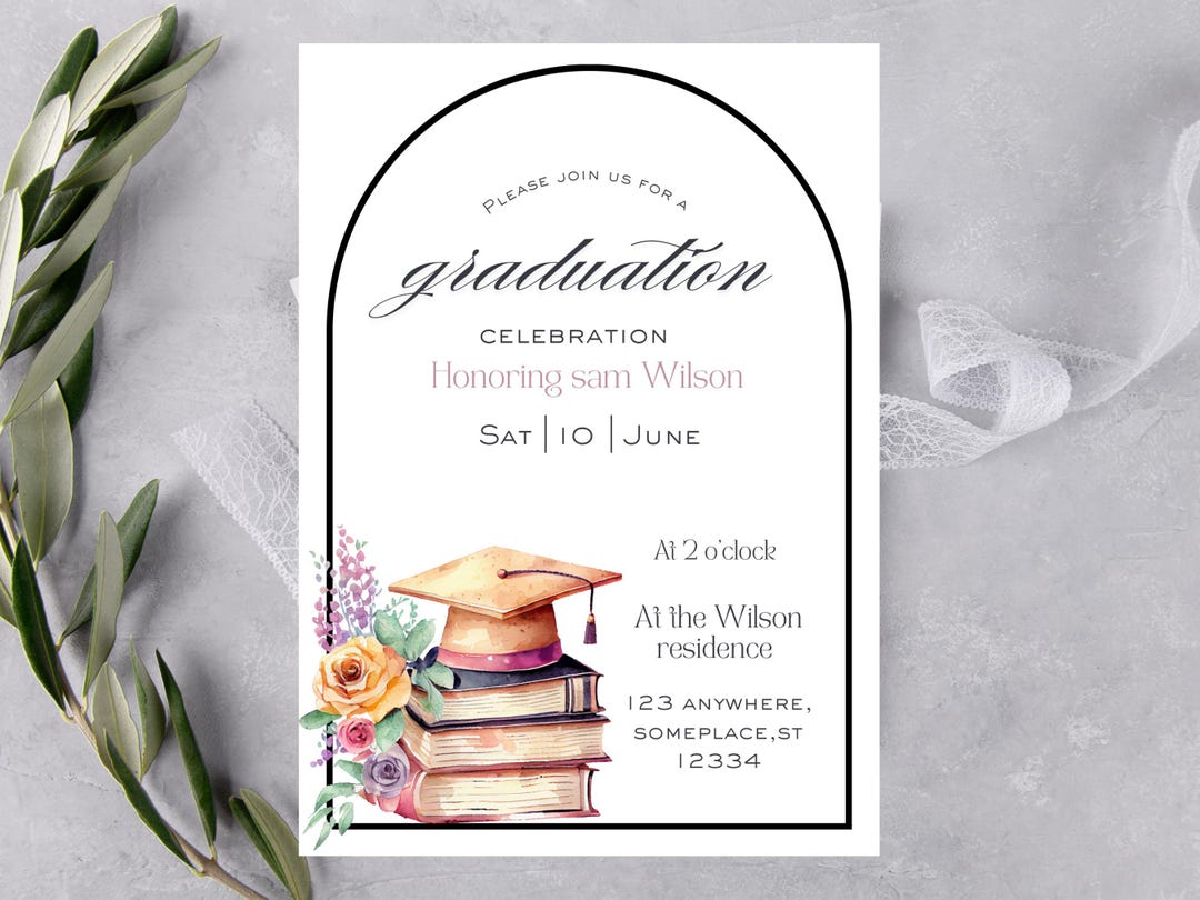 Digital Graduation Party Invitation: Editable Canva Template - Etsy