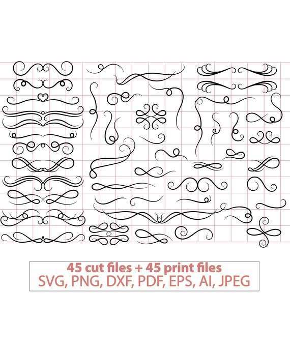 Download Swirl Flourish Wedding Ornaments Svg Swirls And Flourishes Etsy