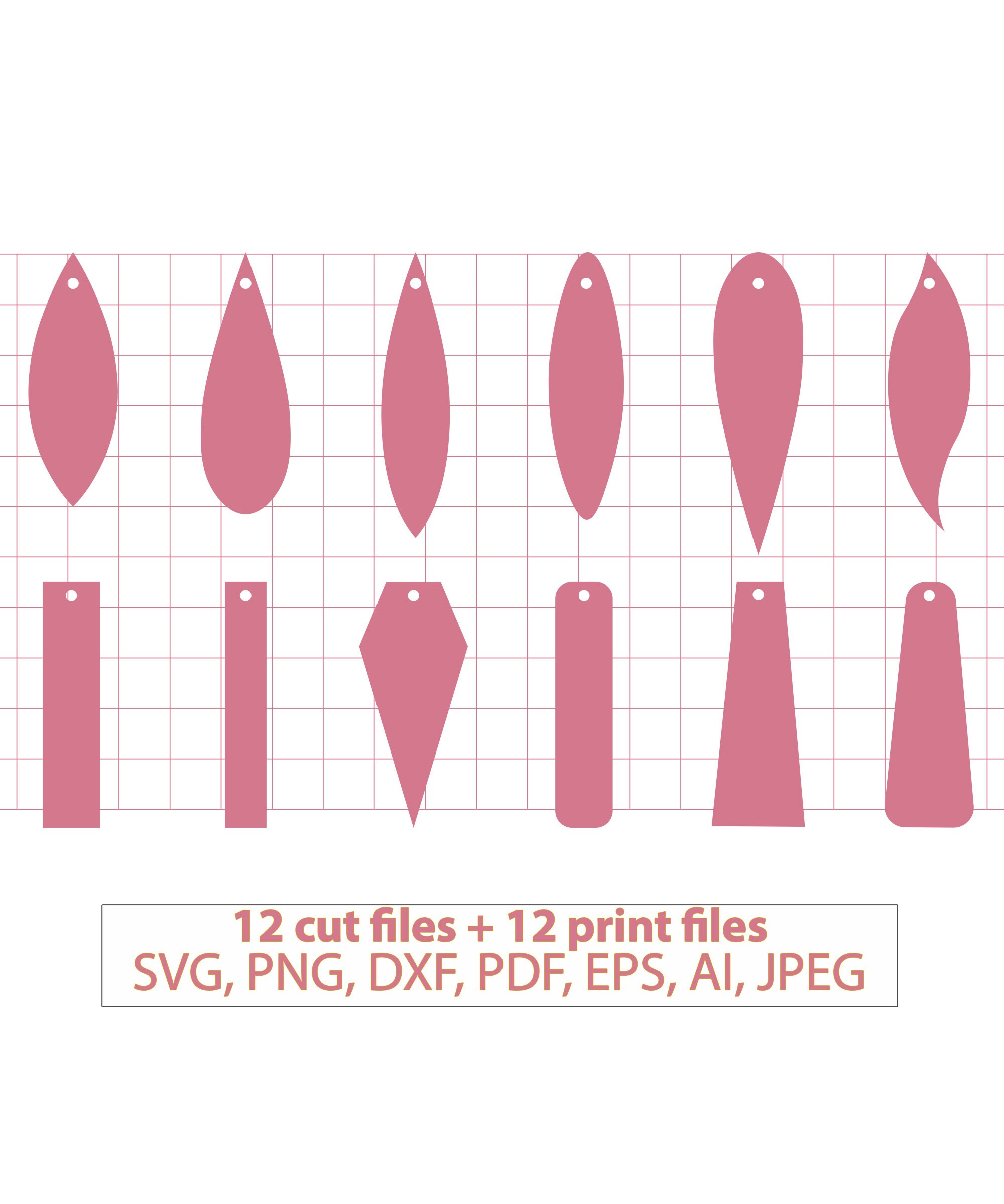 Earrings Display Cards SVG, Earring Card Template PDF, Earring Display  Template, Silhouette Cut Files, Cricut Cut Files 
