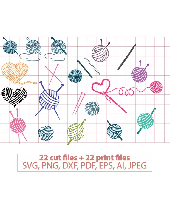 Hakeln Svg Stricken Svg Stricken Svg Garn Svg Garn Kugel Etsy