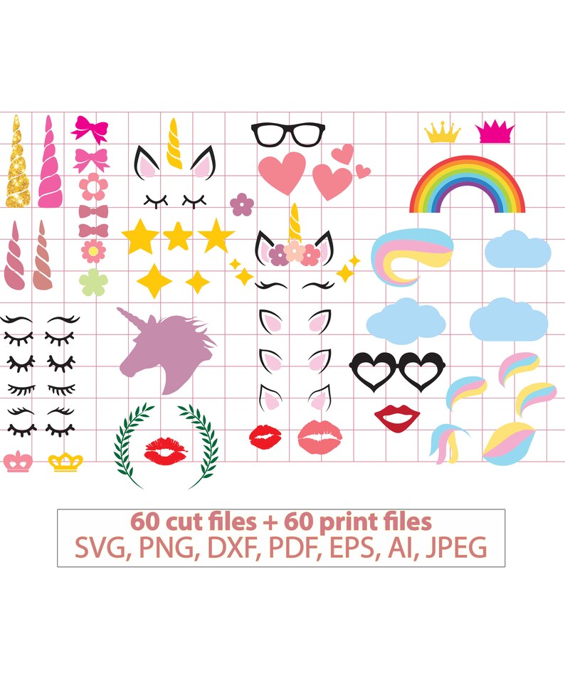 Download Ears Face Unicorn Kit Svg Eyelashes Bows Rainbow Cricut Vc 121 Unicorn Bundle Create Your Unicorn Unicorn Head Party Unicorn Horn Clip Art Art Collectibles Delage Com Br