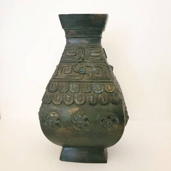 Japanese Cast Iron Vase Etsy