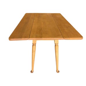 Restored Solid Maple Mid-Century Drop Leaf Dining Table (Opens to 85x40")
