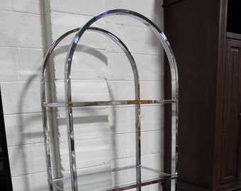 Milo Baughman Glass & Chrome Shelving Unit for D.I.A. circa 1970's Mid Century Modern