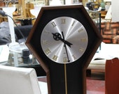 Arthur Umanoff for Howard Miller Pendulum quot Coffin Clock quot circa 1970 Mid Century Modern George Nelson Era