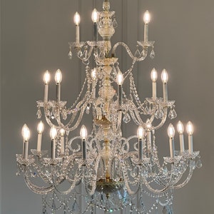 Crystorama 21 Light Chandelier Polished Brass And Italian Crystal