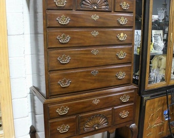 Chippendale Chest on Chest by Drexel Philadelphia Style Modern 1990's