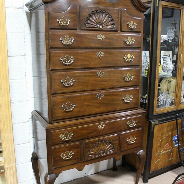 Chippendale Chest on Chest by Drexel Philadelphia Style Modern 1990's