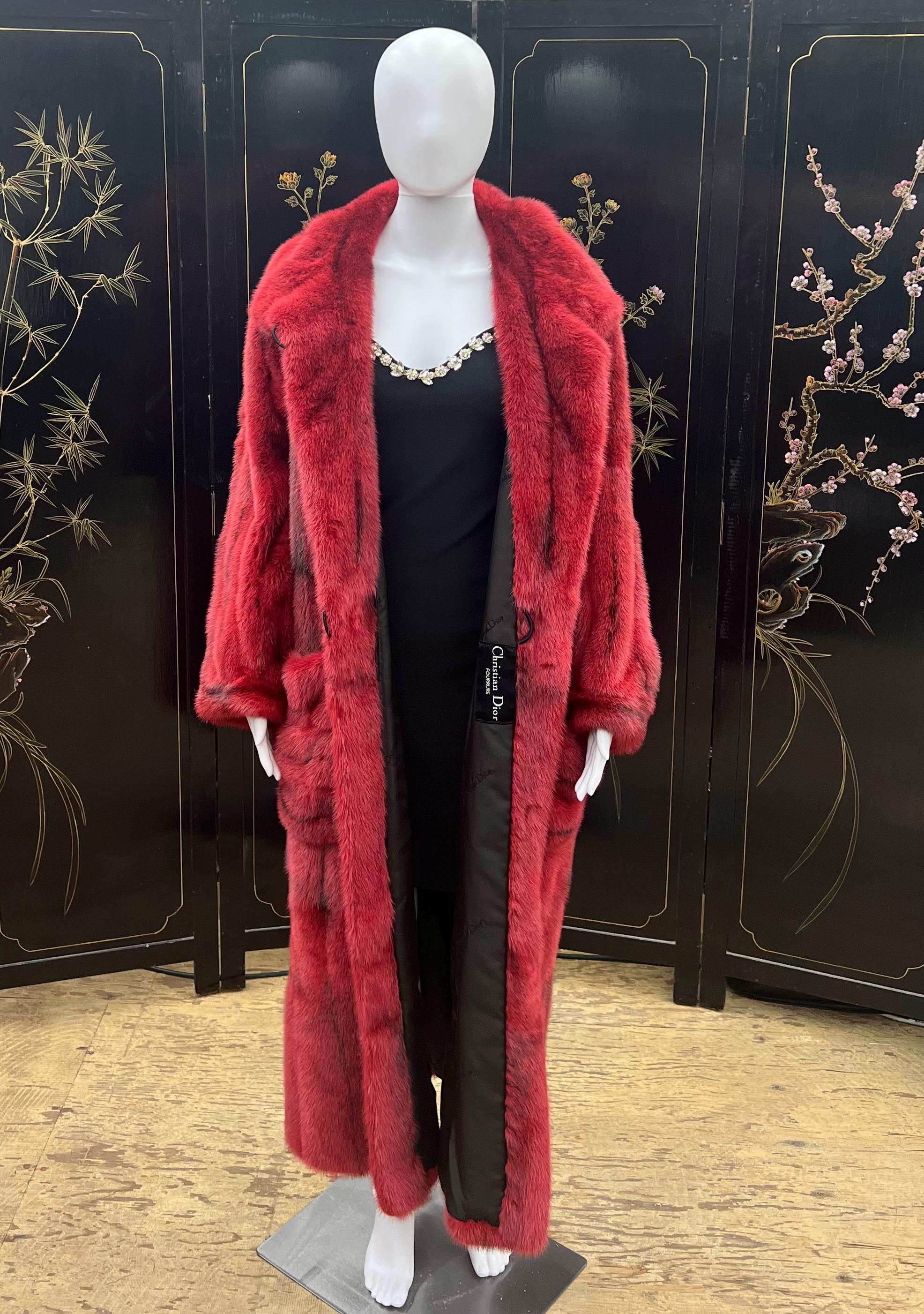 Christian Dior Fourrure Vintage Full Length Double Button Front