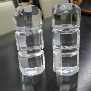 Ritts Astrolite Acrylic Candle Holders Space Age 1970's Mid Century Modern