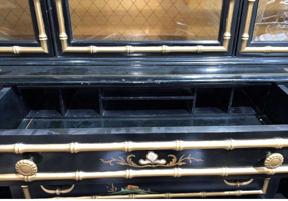 Jasper Chinoiserie China Cabinet With Desk - Etsy