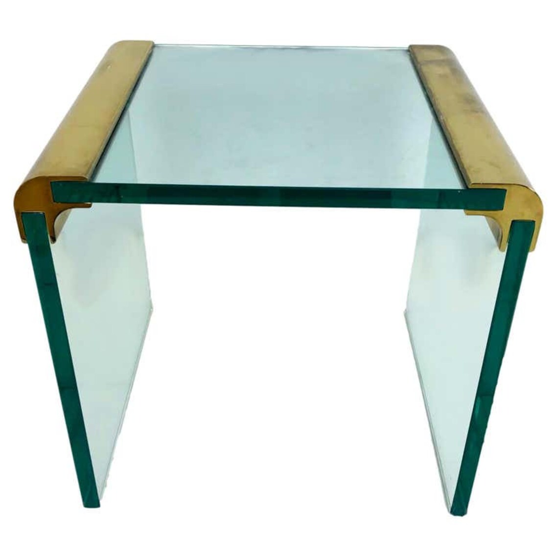 Brass and Glass Waterfall Side Table by Leon Rosen for Pace Etsy