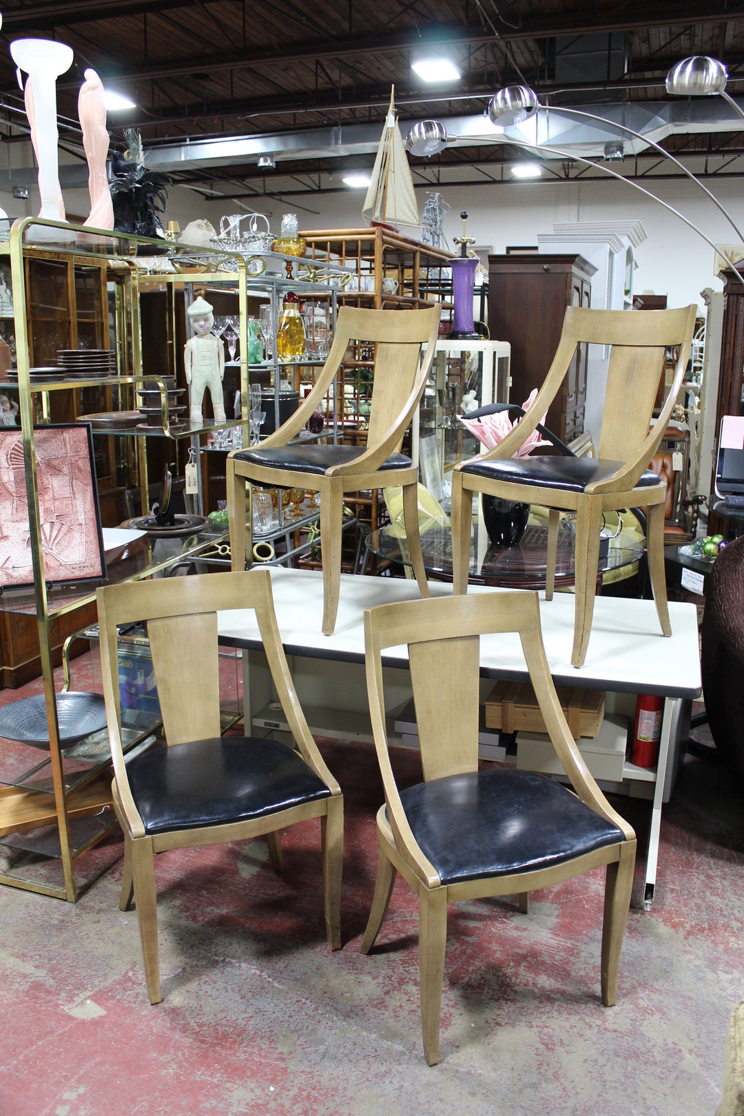 Mid Century Modern Spoon Back Dining Chairs in the Style of Edward