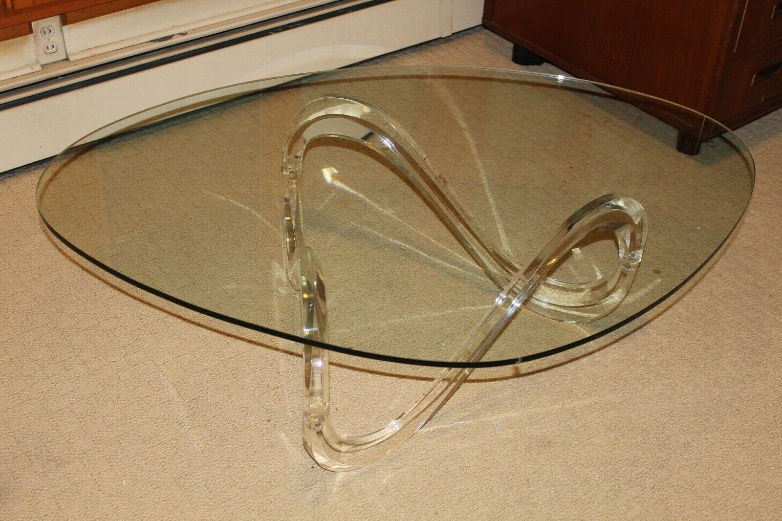 Shlomi Haziza infinity Coffee Table Acrylic, Lucite & Glass Mid Century