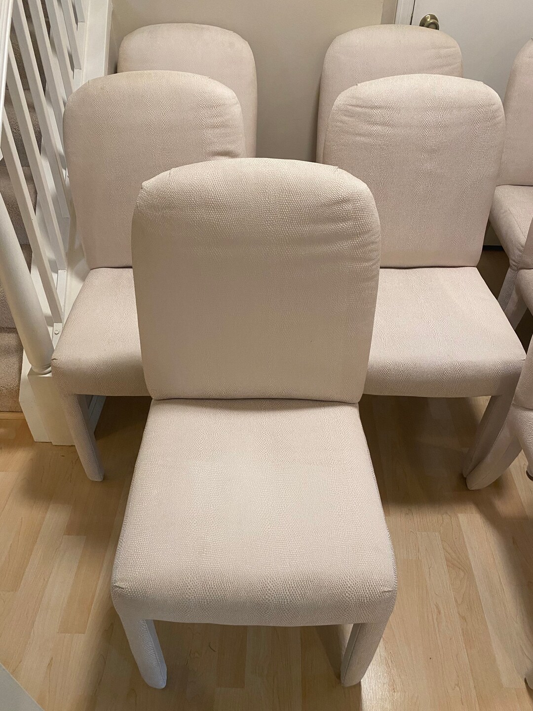 Vladimir Kagan for Directional Set of Dining Chairs in Ivory