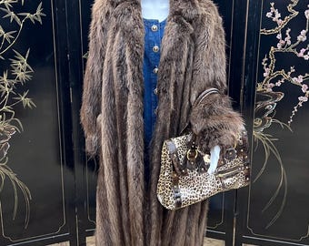 Vintage 1960s Sheered Beaver Fur Coat / True Vintage / Made in USA