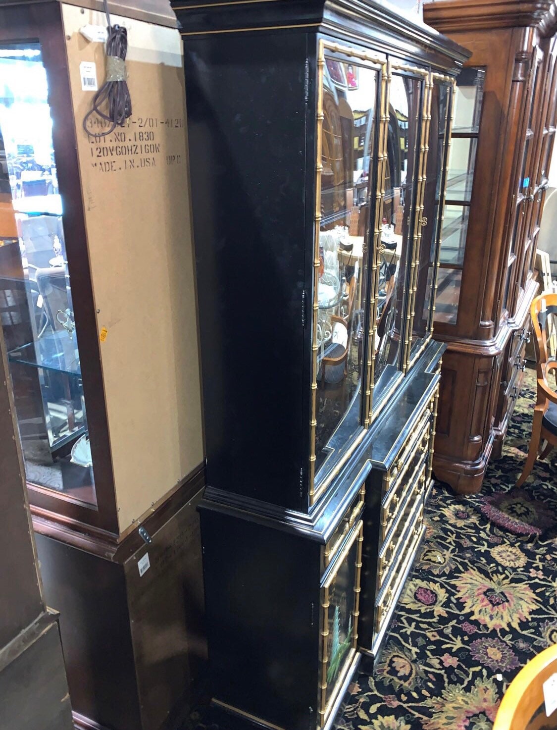 Jasper Chinoiserie China Cabinet With Desk - Etsy