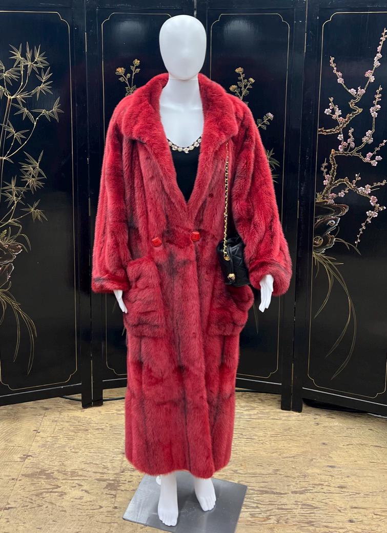 豪華 Christian Dior fourrure ディオール ファーコート Christian Dior Fourrure Vintage Full Length Double Button Front