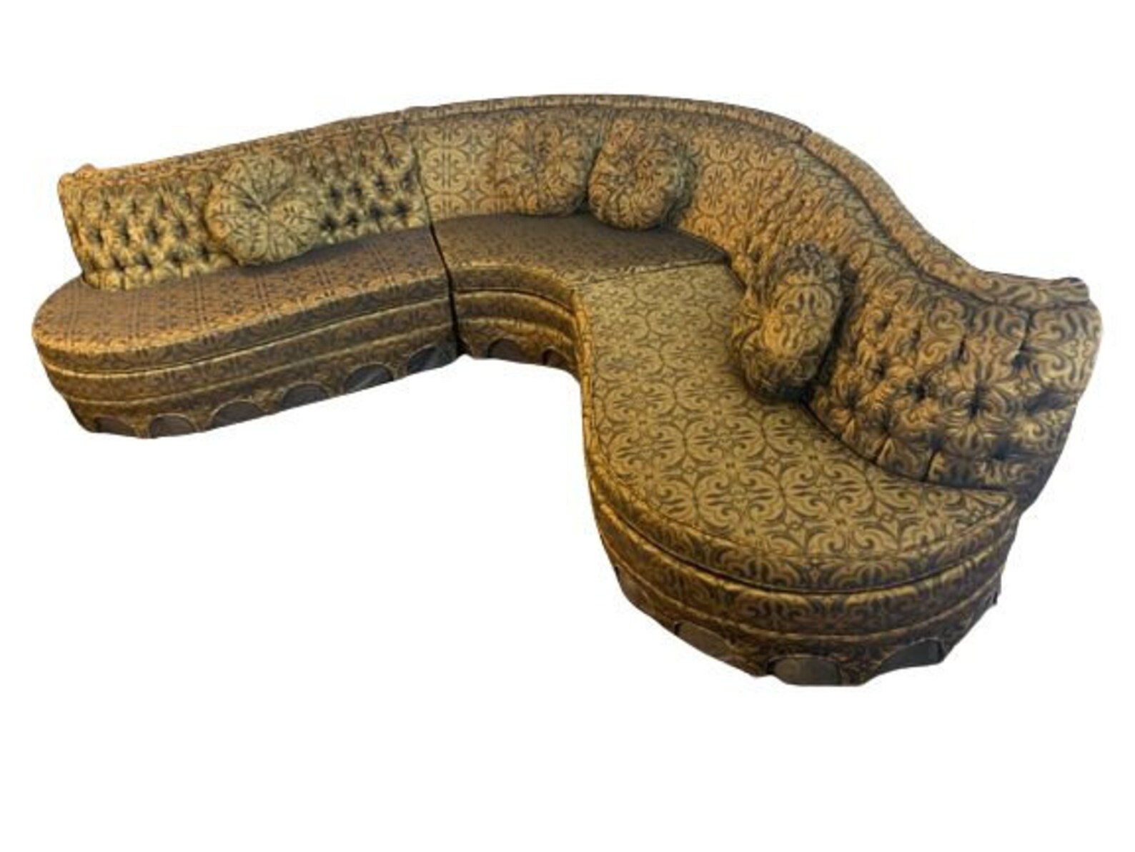 Vintage Custom Mon O Made Sectional Sofa Gold and Black Etsy