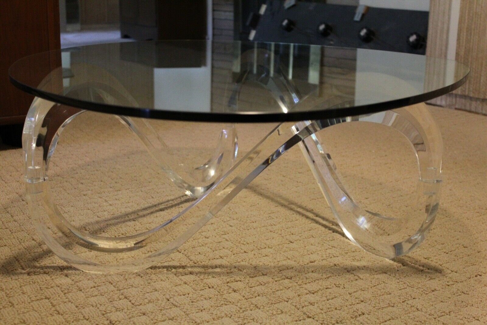 Shlomi Haziza infinity Coffee Table Acrylic, Lucite & Glass Mid Century