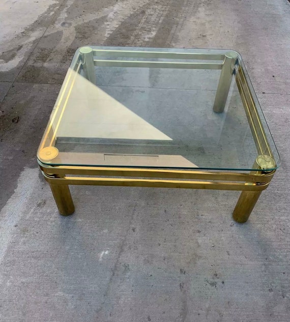 Milo baughman brass coffee table online