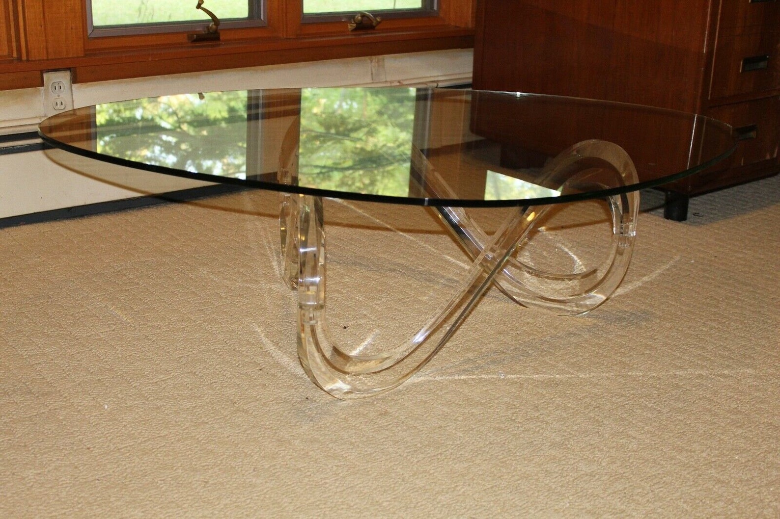Shlomi Haziza infinity Coffee Table Acrylic, Lucite & Glass Mid Century