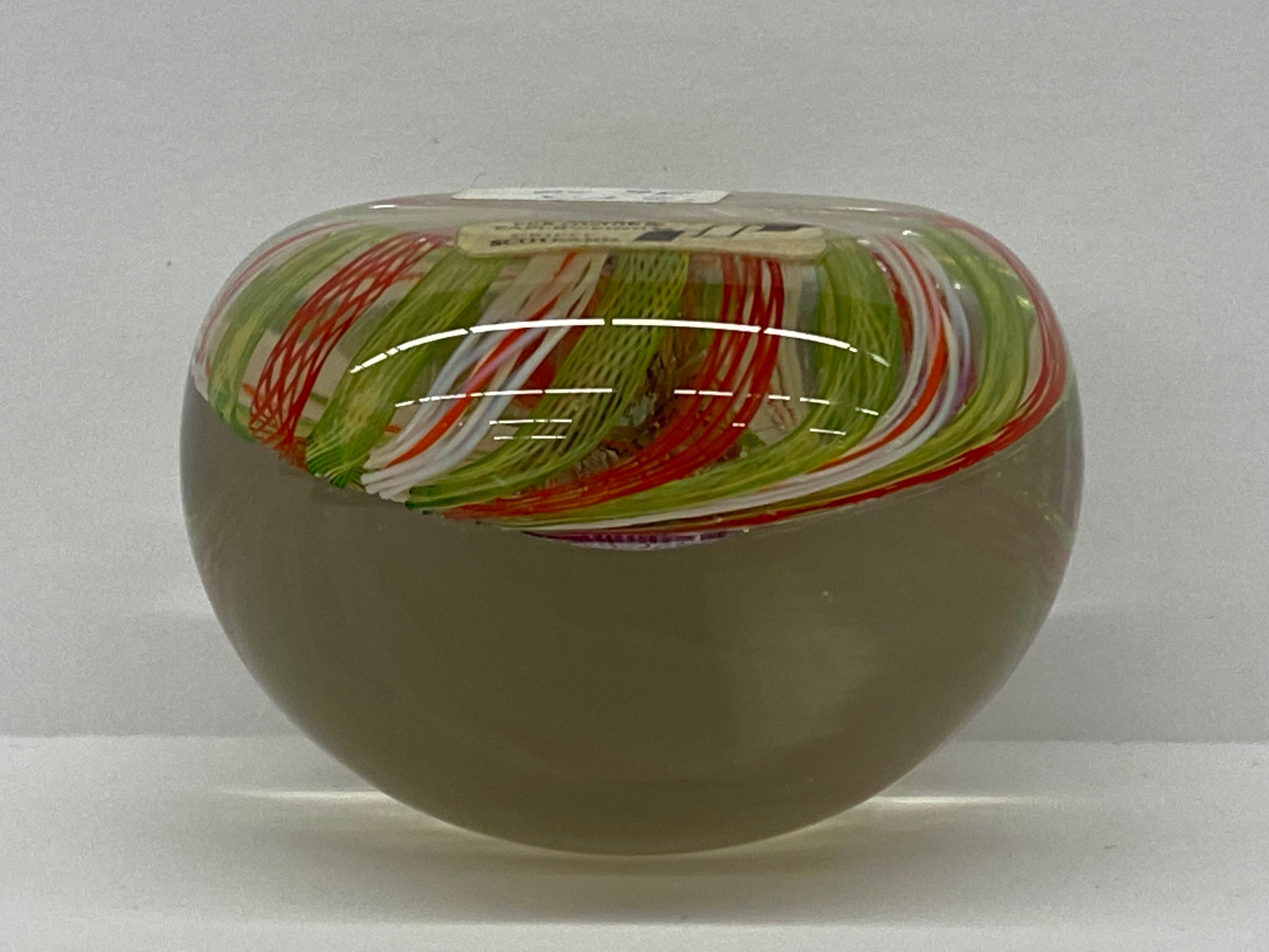 ヴィンテージ パースシャー アート ガラス ペーパーウェイト 渦巻き